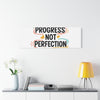 Progress Not Perfection Canvas | Handwritten Marker Brush Script, Motivational Wall Art