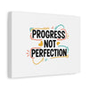 Progress Not Perfection Canvas | Handwritten Marker Brush Script, Motivational Wall Art