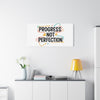 Progress Not Perfection Canvas | Handwritten Marker Brush Script, Motivational Wall Art