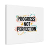 Progress Not Perfection Canvas | Handwritten Marker Brush Script, Motivational Wall Art