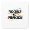 Progress Not Perfection Canvas | Handwritten Marker Brush Script, Motivational Wall Art