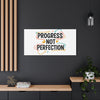 Progress Not Perfection Canvas | Handwritten Marker Brush Script, Motivational Wall Art