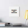 Progress Not Perfection Canvas | Handwritten Marker Brush Script, Motivational Wall Art