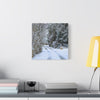 Snowy Winter Road Canvas Art