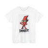 Danger Lightning Bolt Graphic Tee — Retro Cartoon Lightning with "Danger" Text