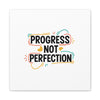 Progress Not Perfection Canvas | Handwritten Marker Brush Script, Motivational Wall Art