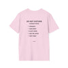 Do Not Disturb T-Shirt — Minimalist Graphic Tee with Back Checklist