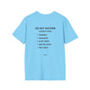 Do Not Disturb T-Shirt — Minimalist Graphic Tee with Back Checklist