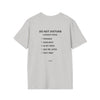 Do Not Disturb T-Shirt — Minimalist Graphic Tee with Back Checklist