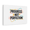 Progress Not Perfection Canvas | Handwritten Marker Brush Script, Motivational Wall Art