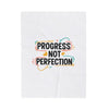Progress Not Perfection Velveteen Blanket | handwritten marker brush script