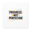 Progress Not Perfection Canvas | Handwritten Marker Brush Script, Motivational Wall Art