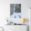 Snowy Winter Road Canvas Art