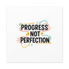 Progress Not Perfection Canvas | Handwritten Marker Brush Script, Motivational Wall Art