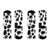 Black Brushstroke Leopard Socks Cushioned Crew Socks | Animal Print