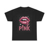 Pink Dripping Lips Tee — Glitter Lip Graphic T-Shirt