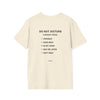 Do Not Disturb T-Shirt — Minimalist Graphic Tee with Back Checklist