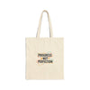 Progress Not Perfection Tote | handwritten marker brush script, humanized typography