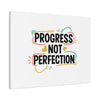 Progress Not Perfection Canvas | Handwritten Marker Brush Script, Motivational Wall Art