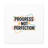 Progress Not Perfection Canvas | Handwritten Marker Brush Script, Motivational Wall Art