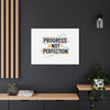 Progress Not Perfection Canvas | Handwritten Marker Brush Script, Motivational Wall Art