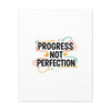 Progress Not Perfection Canvas | Handwritten Marker Brush Script, Motivational Wall Art