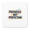 Progress Not Perfection Canvas | Handwritten Marker Brush Script, Motivational Wall Art