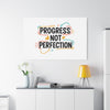 Progress Not Perfection Canvas | Handwritten Marker Brush Script, Motivational Wall Art