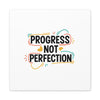Progress Not Perfection Canvas | Handwritten Marker Brush Script, Motivational Wall Art