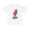 Danger Lightning Bolt Graphic Tee — Retro Cartoon Lightning with "Danger" Text
