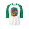 Never Give Up Raglan Shirt – Motivational 3/4 Sleeve Baseball Tee