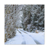 Snowy Winter Road Canvas Art