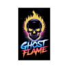 Ghost Flame Skull magnet | Neon Skull Flame refrigerator magnet, retro vaporwave